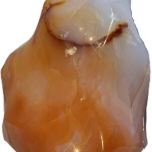 Carnelian flame 11 3 sians emporium Hand carved polished carnelian flame sculpture featuring twisting ridges with deep mahogany red burnt orange tones and smoky chalcedony patches isolated on a white background